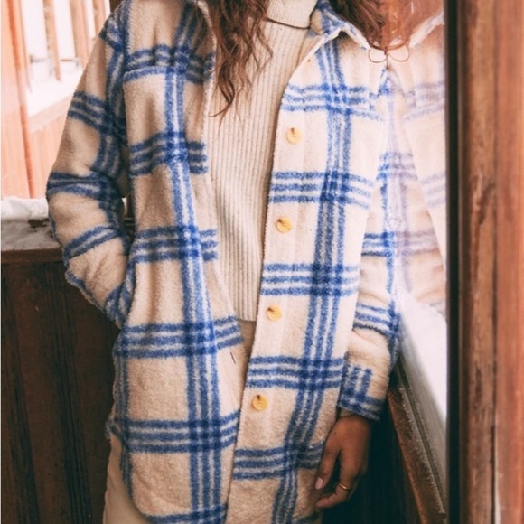 Marine Layer Jackets & Blazers - Marine Layer Cream and Blue Shaket